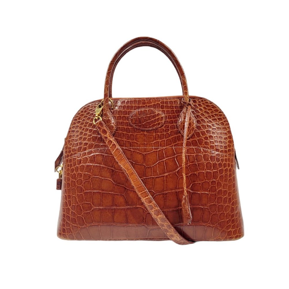Hermes Brown Crocodile Bolide 31